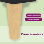 HKH Conjunto de 2 Mesas de Cabeceira com Pernas de Preto em Pinho