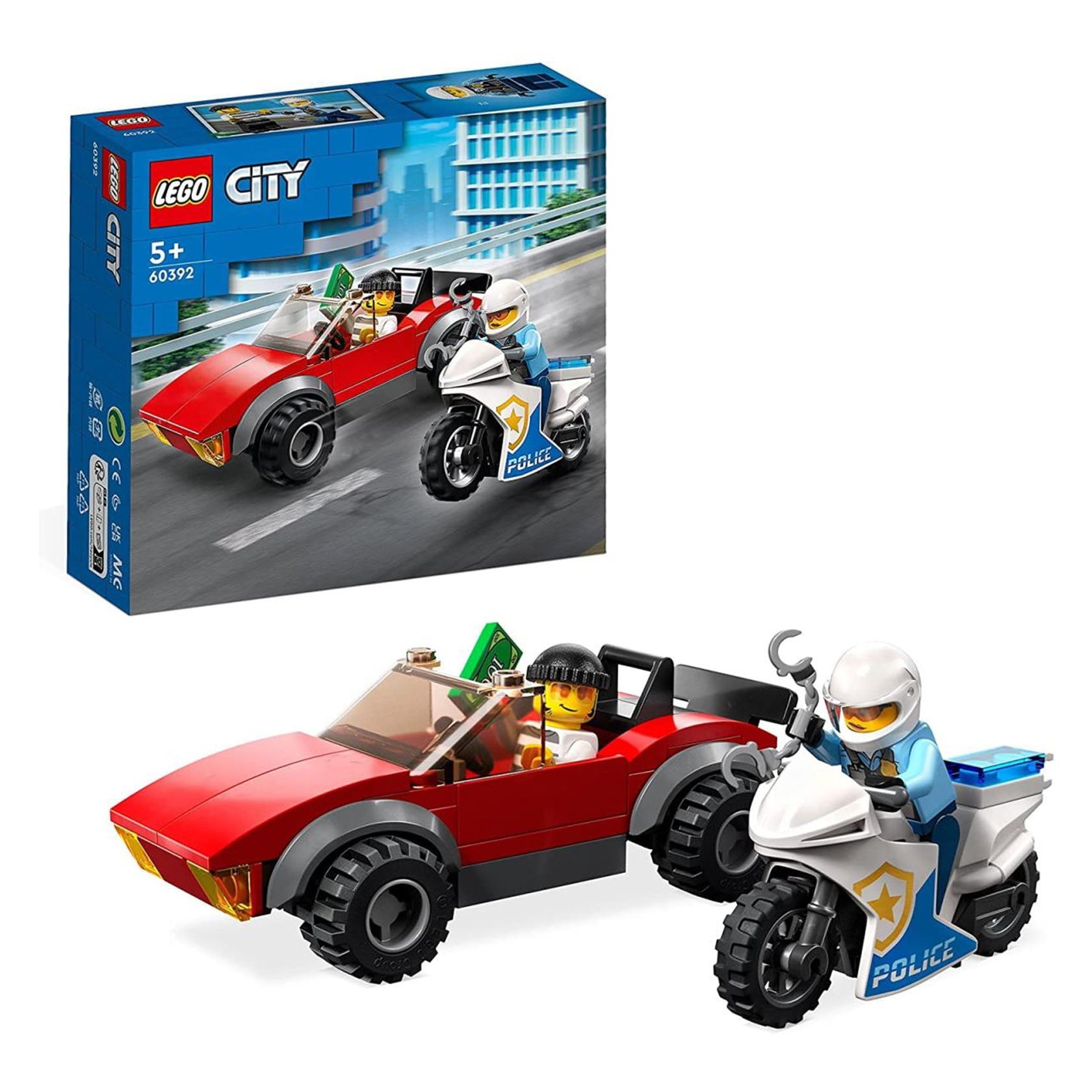 Lego City Perseguição de Carro com Moto Polícia - 60392