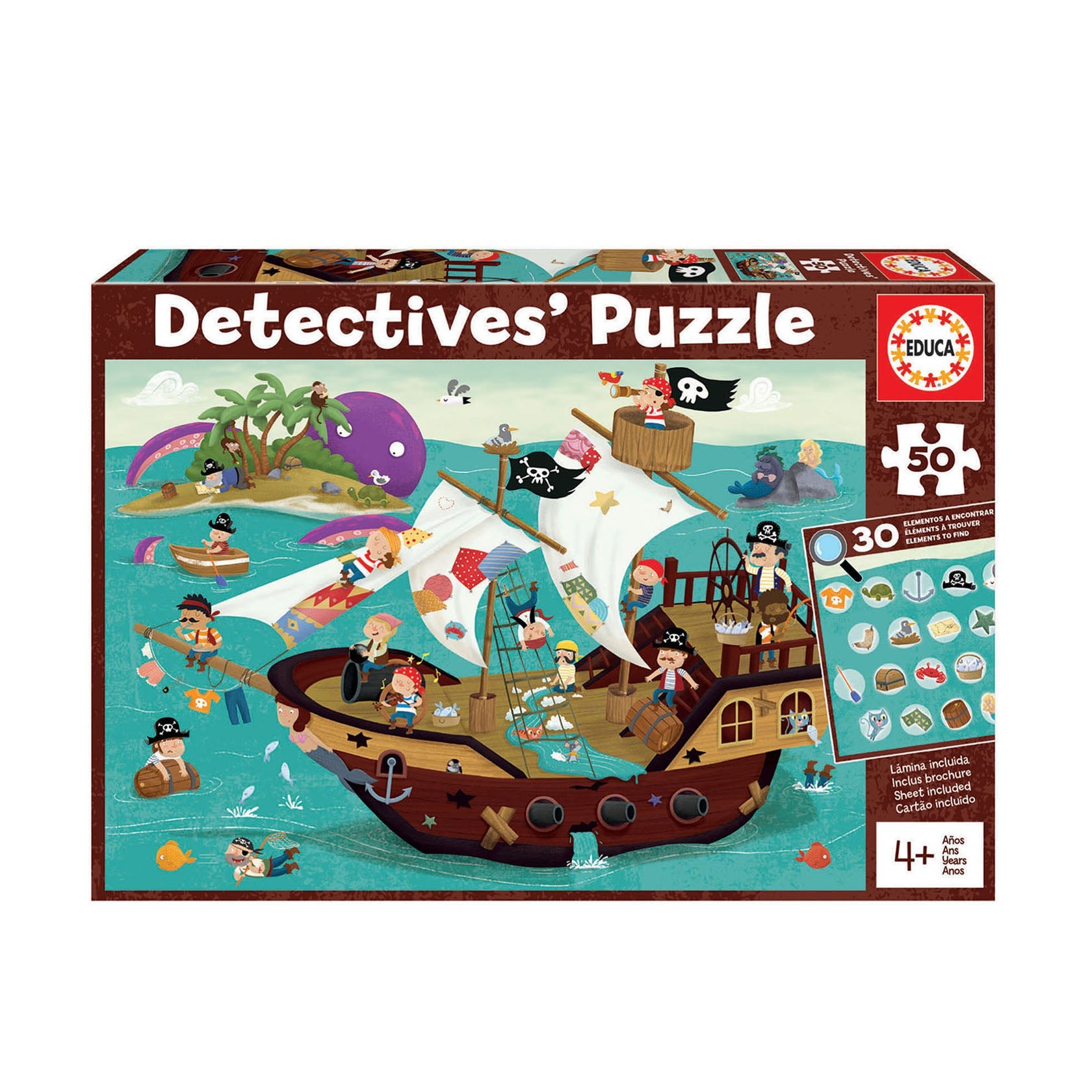 Educa Detectives Barco Pirata Puzzle 50 Peças