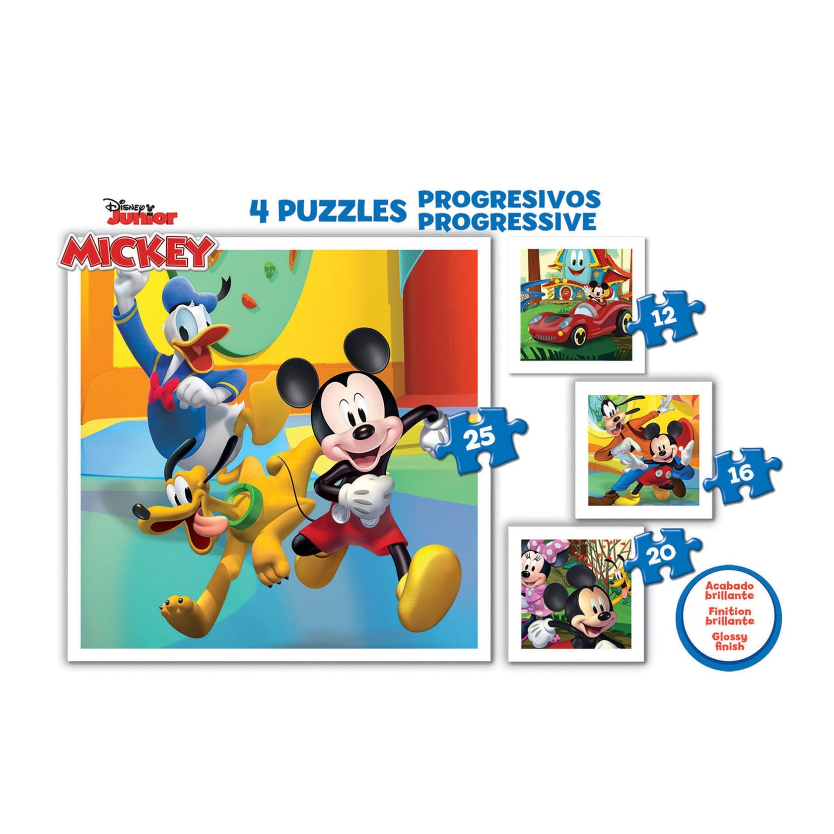 Educa Mickey & Friends Puzzles Progressivos 12/16/20/25 Peças