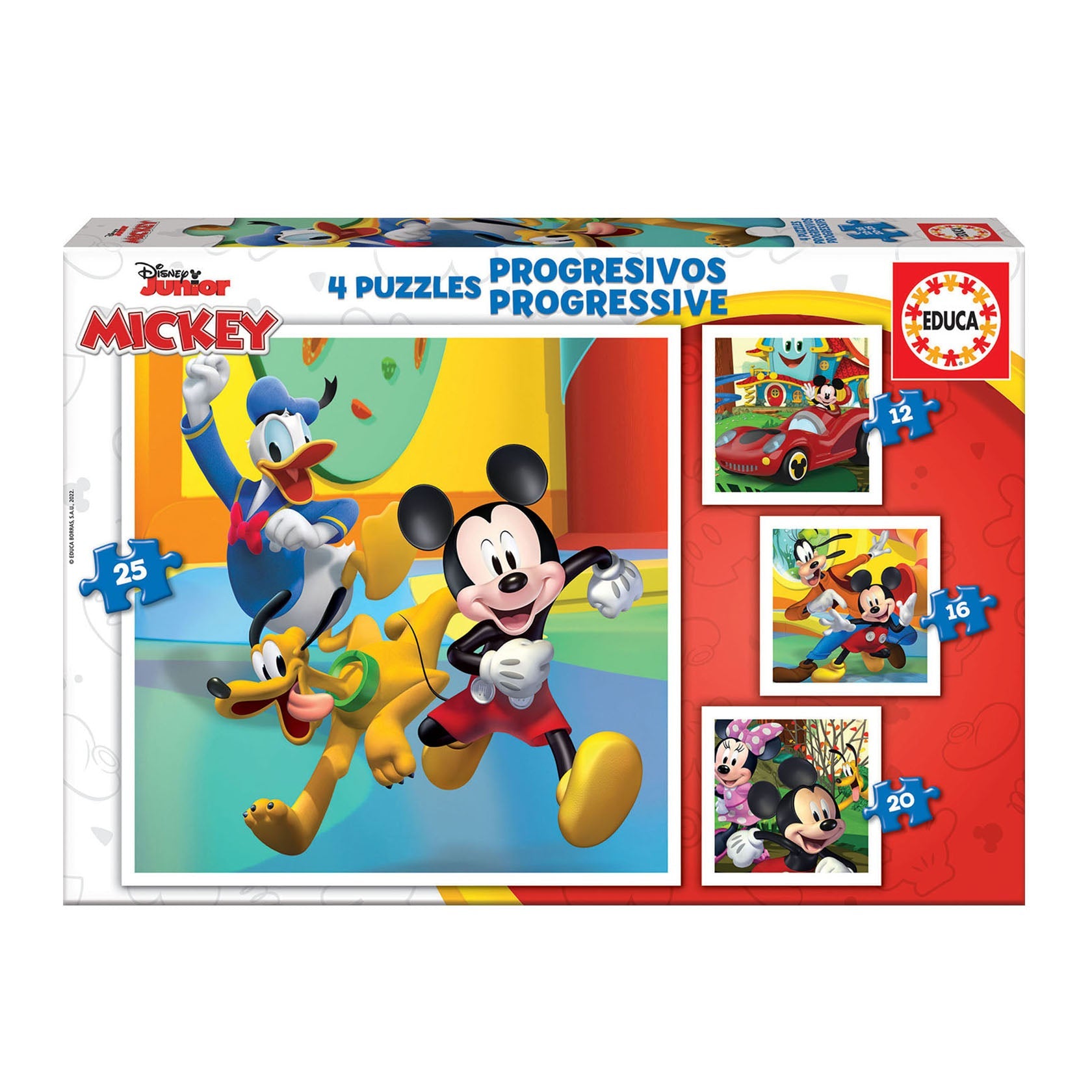 Educa Mickey & Friends Puzzles Progressivos 12/16/20/25 Peças