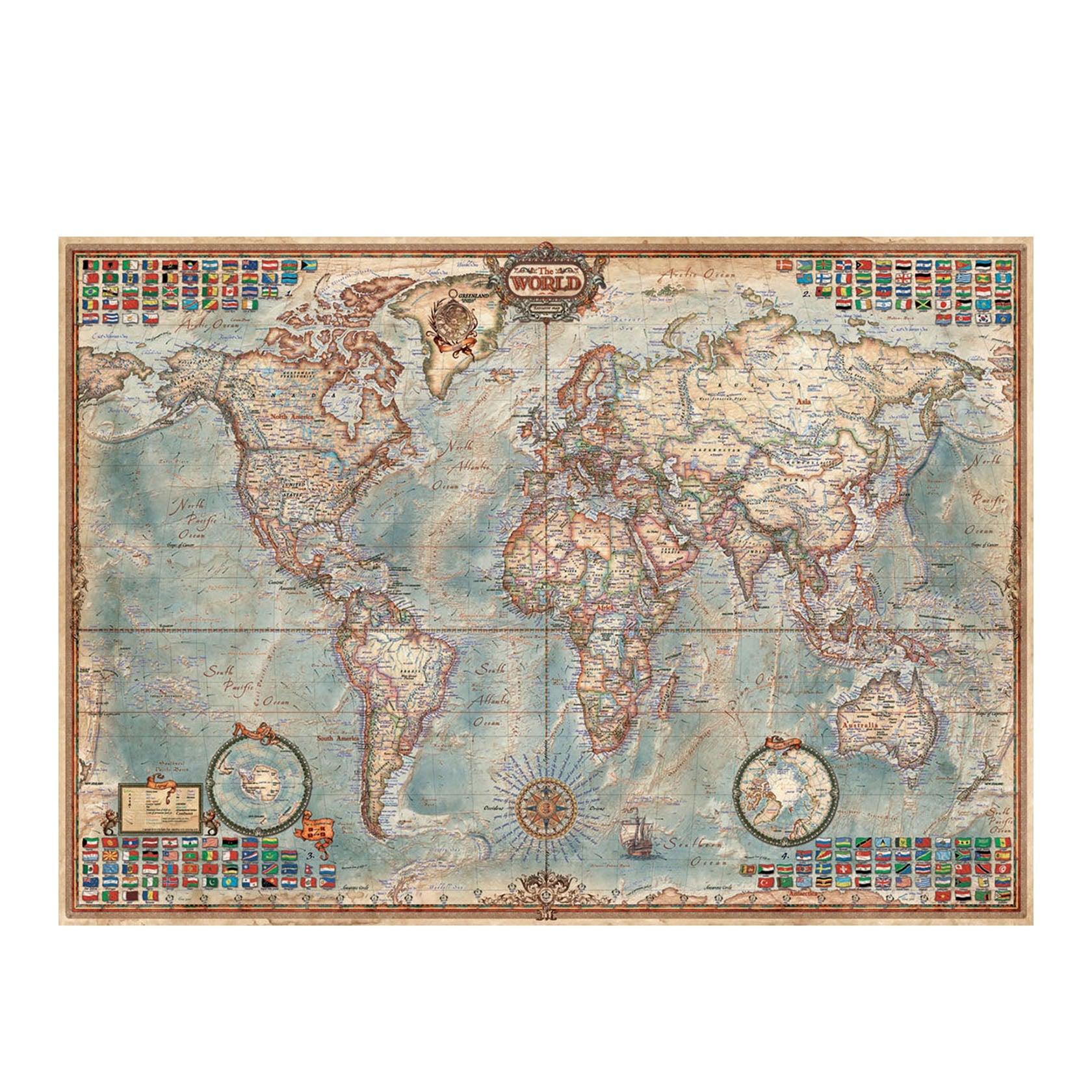 Educa O Mundo - Mapa Político Puzzle 1500 Peças