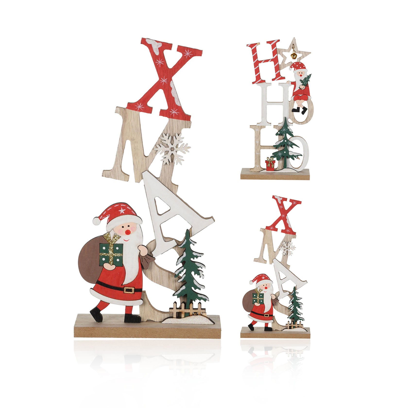 Decoração Madeira Letras Natal 24 cm