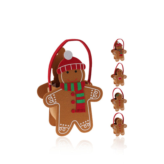 Saco Feltro Natal Biscoito Gengibre 20 cm
