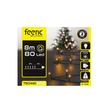 HKH Luces de Navidad Blanco Cálido para Exterior 8 Funciones 80 LED 8 m