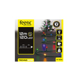 HKH Luzes de Natal Coloridas para Exterior 8 Funções 120 LED 12 m