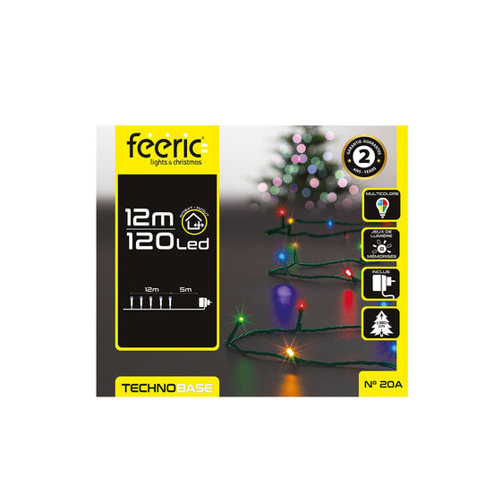 HKH Luzes de Natal Coloridas para Exterior 8 Funções 120 LED 12 m