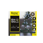 HKH Luzes de Natal Branco Frio para Exterior 8 Funções 120 LED 12 m