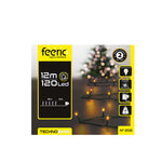 HKH Luces de Navidad Blancas Cálidas para Exterior 8 Funciones 120 LED 12 m