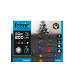 HKH Luzes de Natal Coloridas para Exterior 8 Funções e Temporizador 200 LED 20 m