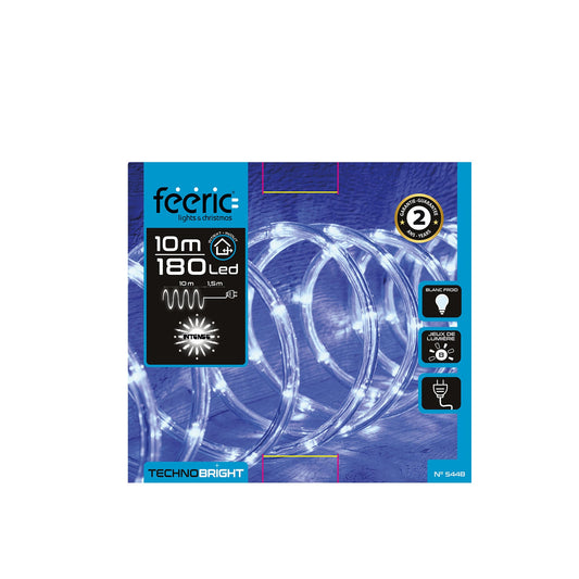HKH Luzes de Natal Branco Frio para Exterior Tubo 8 Funções 180 LED 10 m