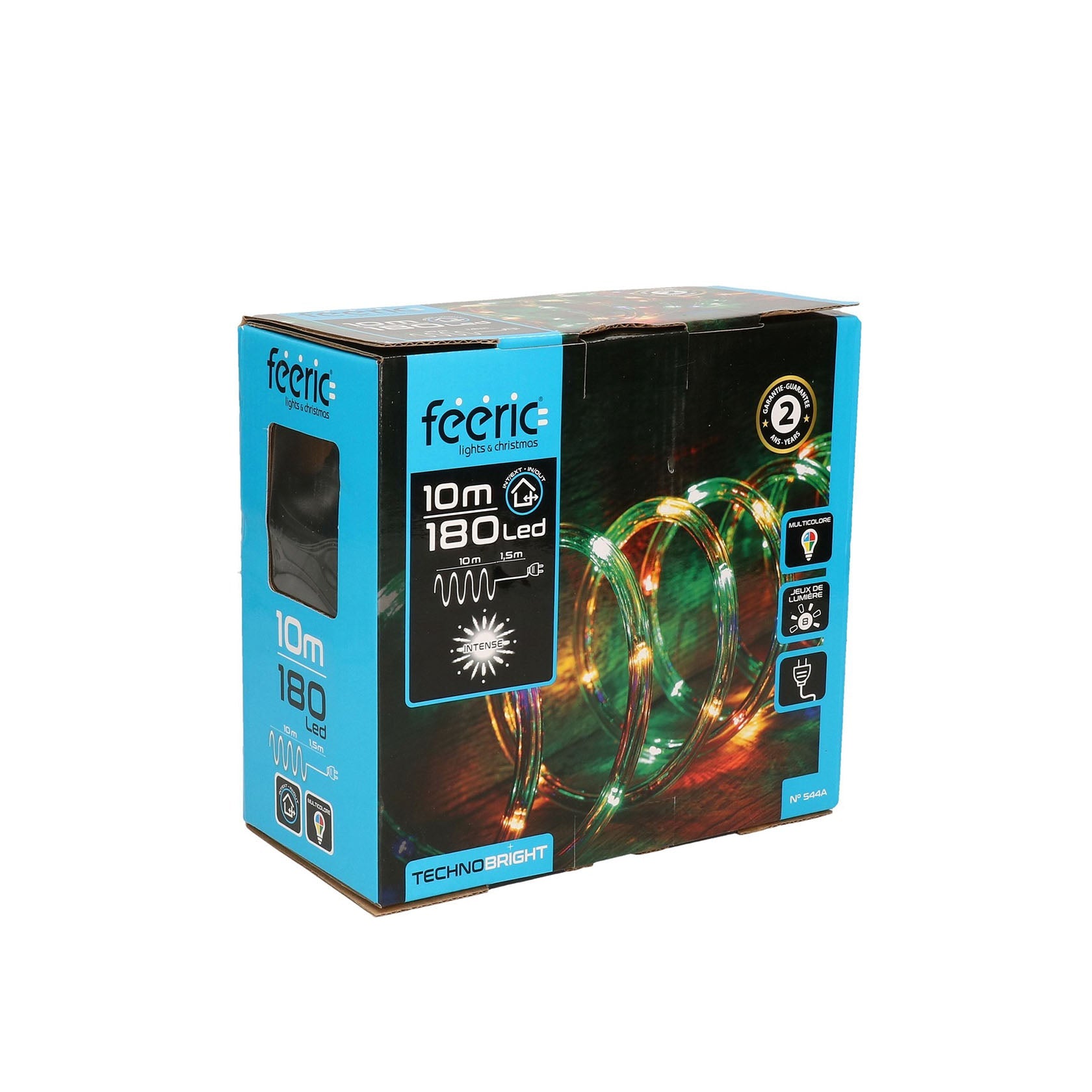 HKH Luzes de Natal Coloridas para Exterior em Tubo 8 Funções 180 LED 10 m