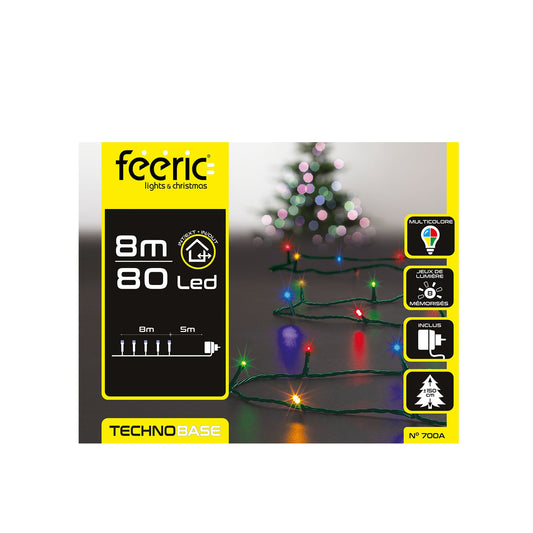 HKH Luzes de Natal Coloridas para Exterior 8 Funções 80 LED 8 m