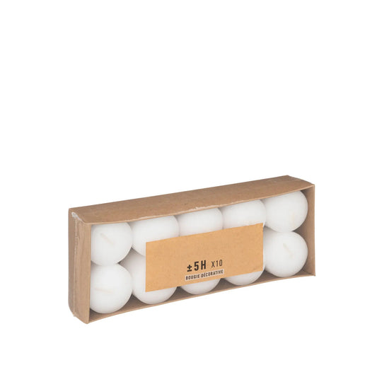 HKH Conjunto 10 Velas Redondas Brancas