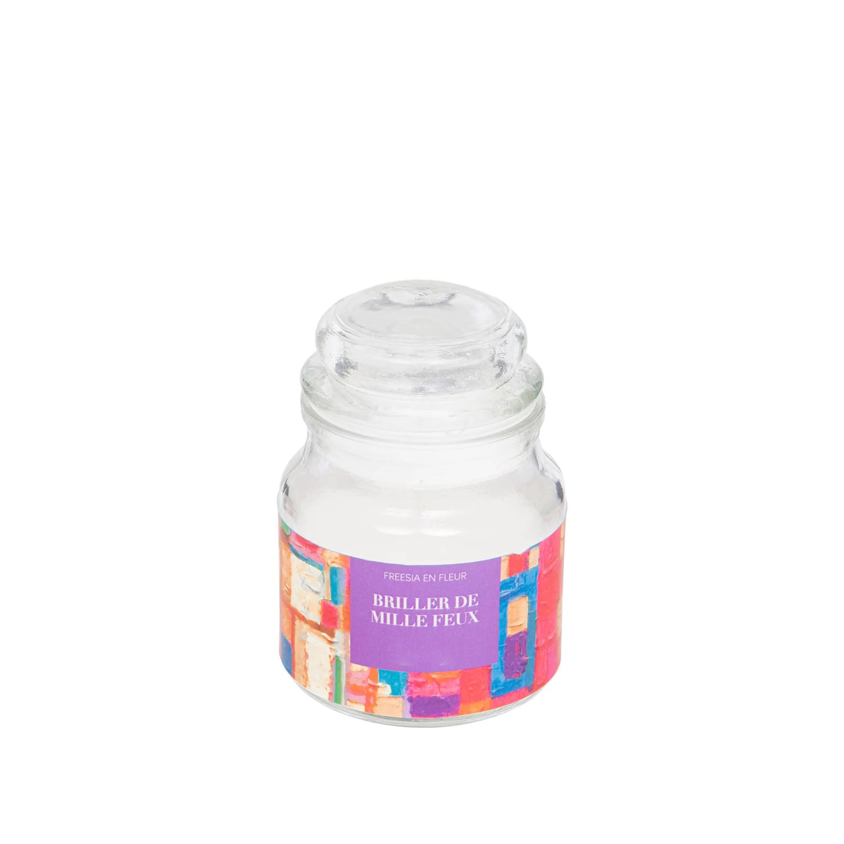 Taza y tapa de cristal con vela perfumada HKH Freesia