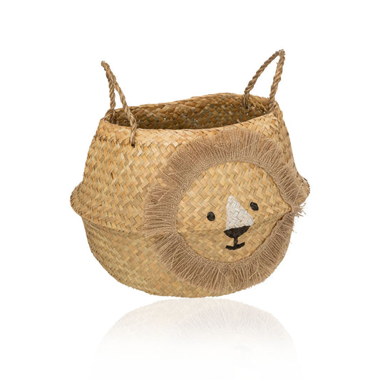 HKH Cesto Decorativo Infantil em Palha Leão