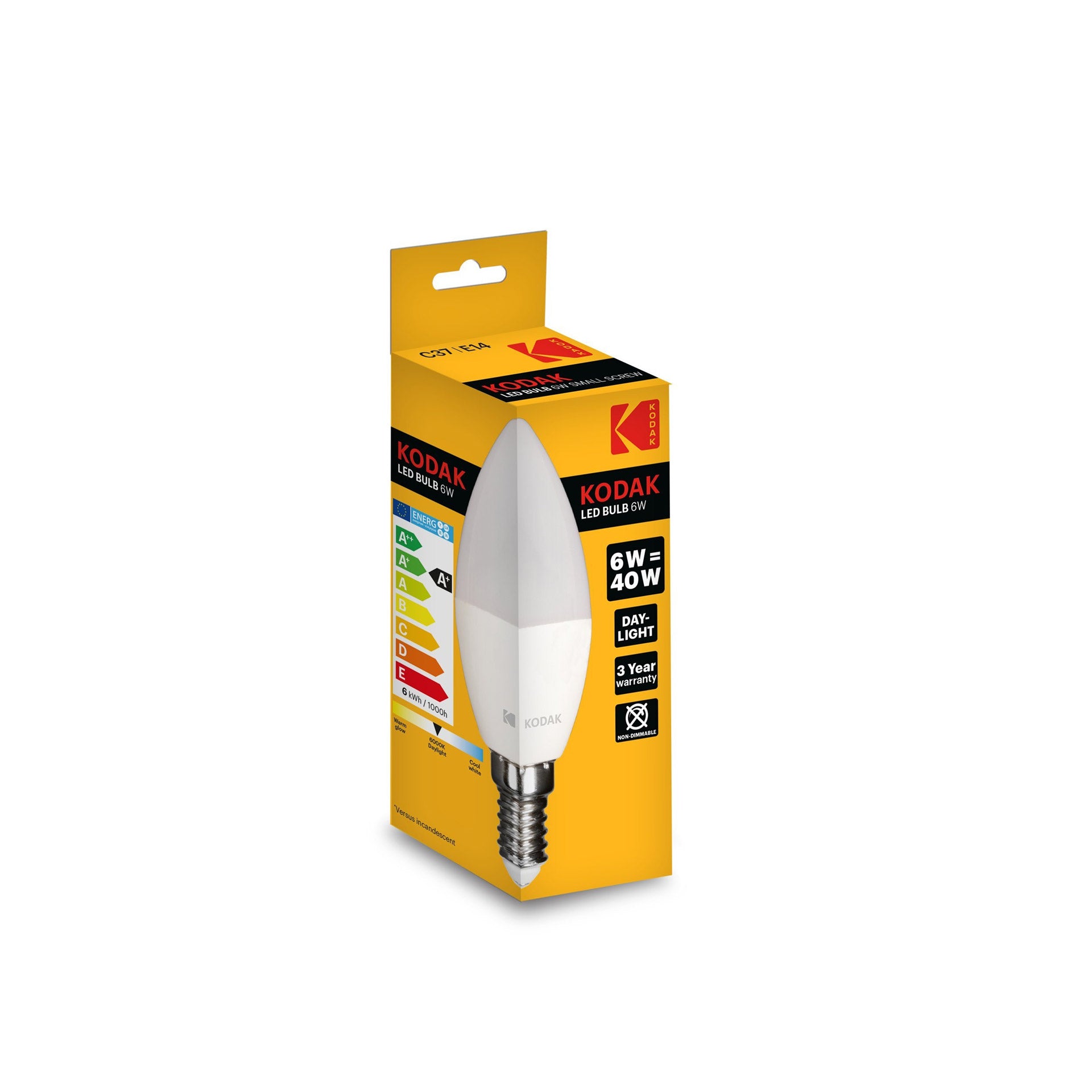 Kodak Bombilla Led Vela E14 Color Blanco Natural 6W 1ud