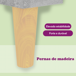 HKH Aparador em Madeira Processada, Madeira de Eucalipto Maciça 57 X 35 X 90 Cm - Cinzento-Cimento