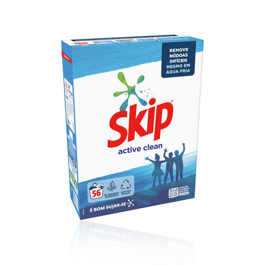 Skip Detergente Máquina Roupa Pó Active Clean 56 Doses 2,8 kg