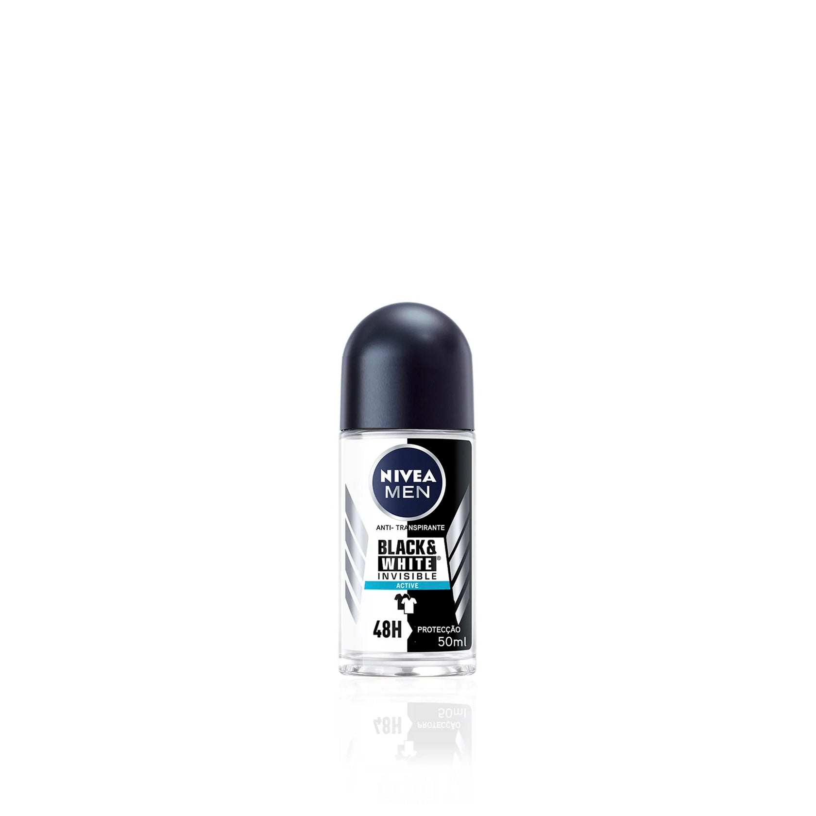 Nivea Men Desodorante Roll-on Invisible para Blanco y Negro Activo 50 ml