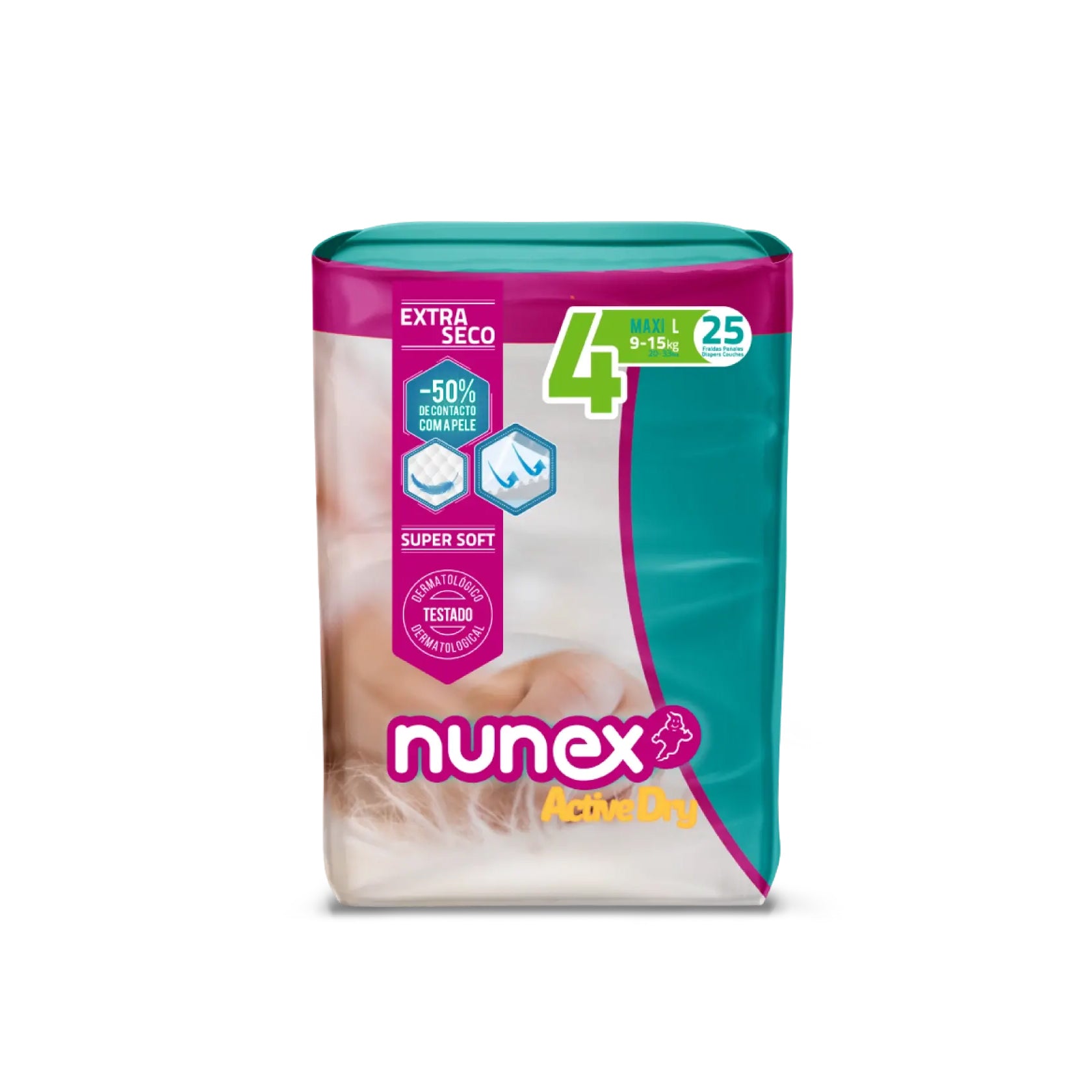 Nunex Pañales Secos Activos T4 9-15 kg 25 unidades