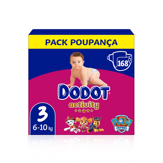 Dodot Activity Fraldas T3 6-10 kg 168 un