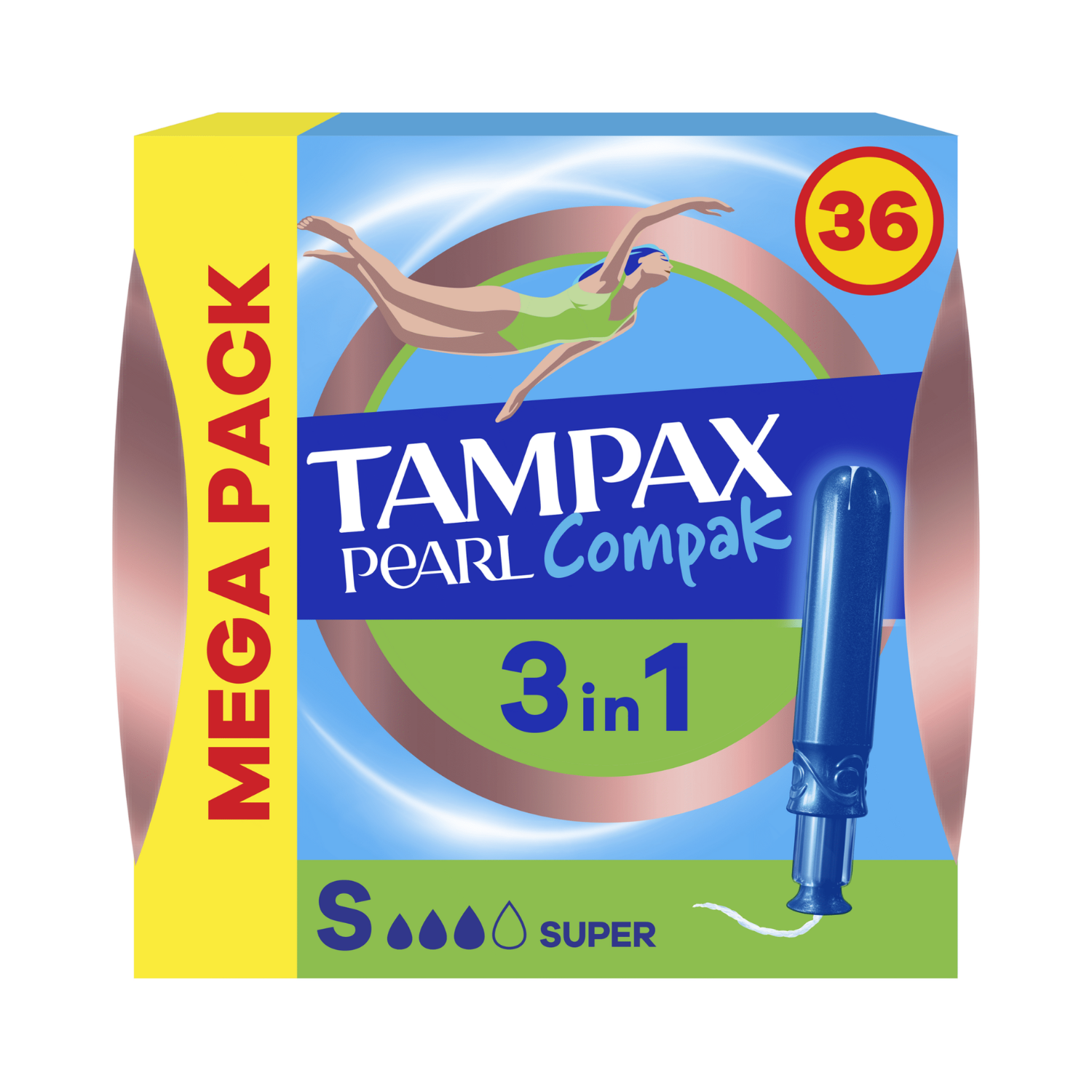 Tampax Tampões com Aplicador Pearl Compak Super 36 un