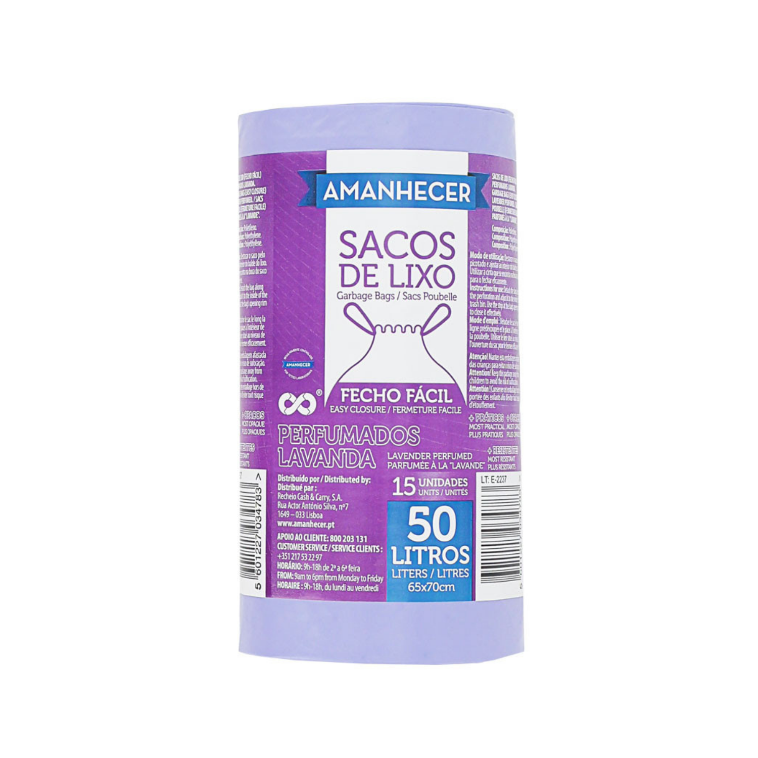 Amanhecer Sacos Lixo Perfumados 50 L 15 un