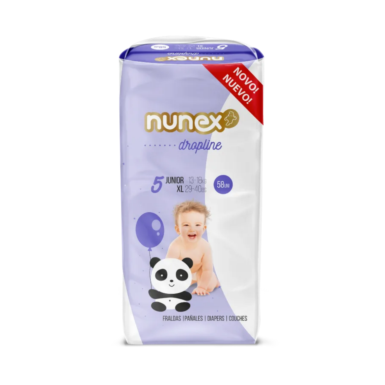 Nunex Fraldas Dropline T5 13-18 kg 58 un