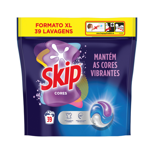 Skip Detergente Máquina Roupa Cores 39 Cápsulas