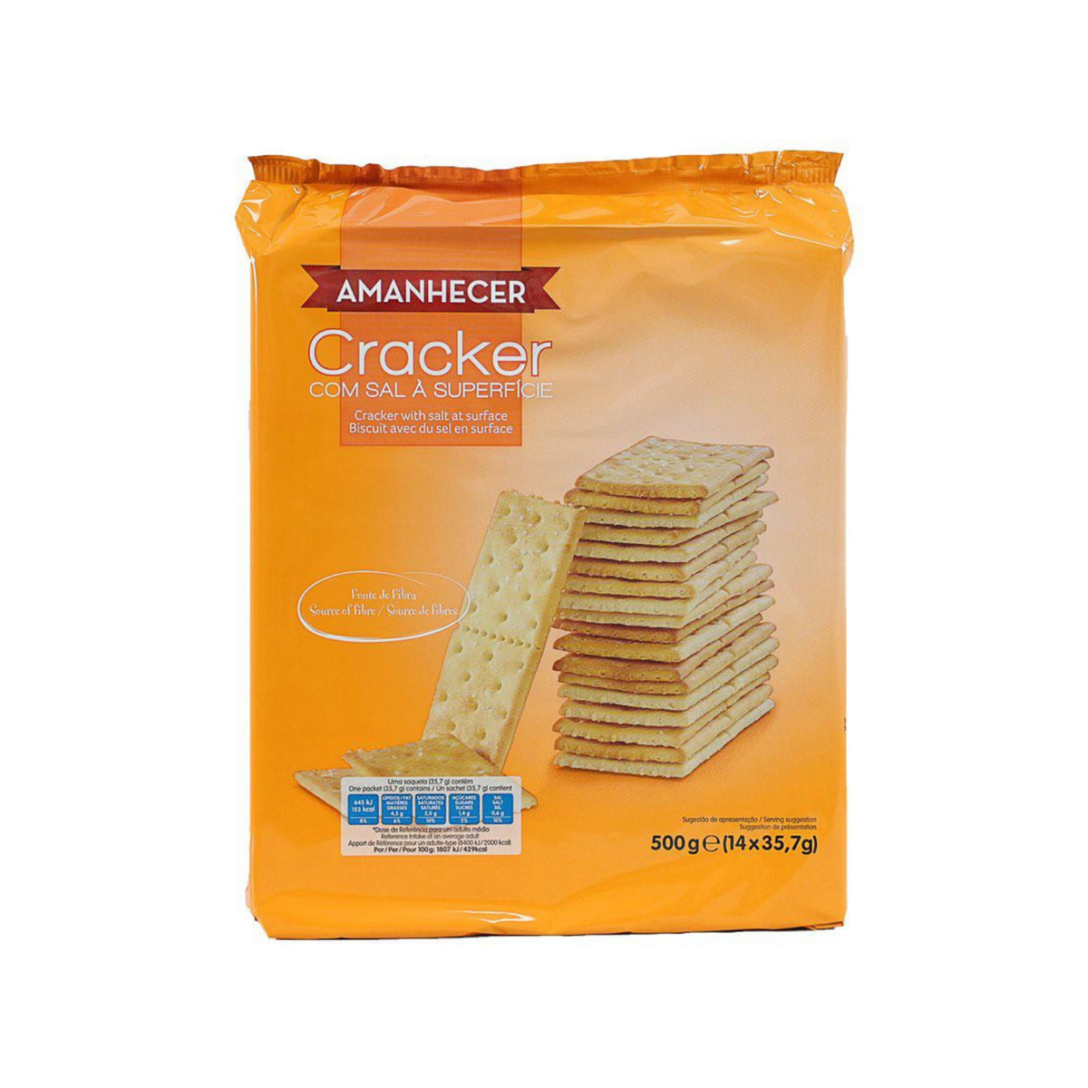 Amanhecer Bolachas Crackers com Sal à Superfície 500 g
