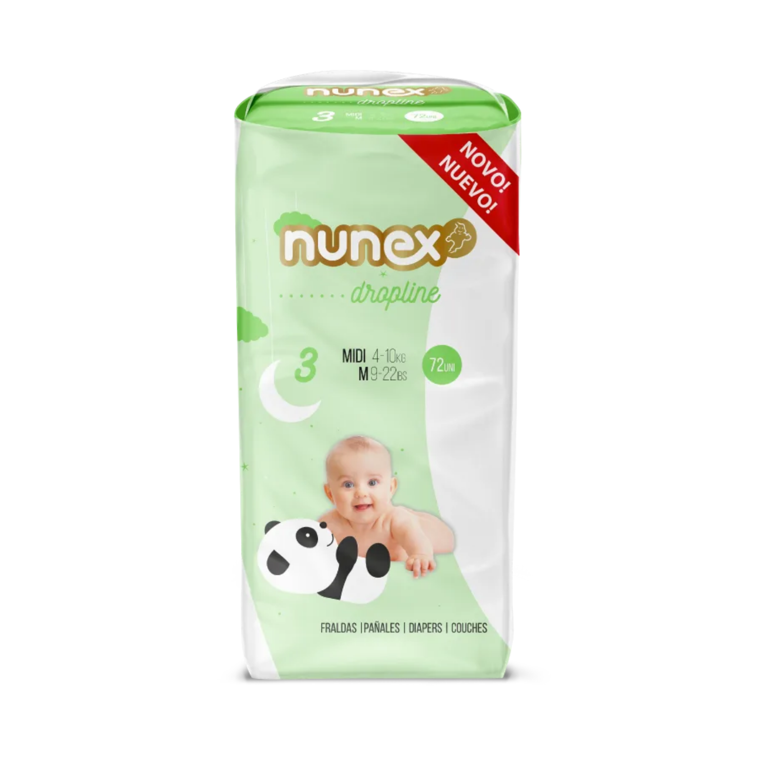 Nunex Fraldas Dropline T3 4-10 kg 72 un