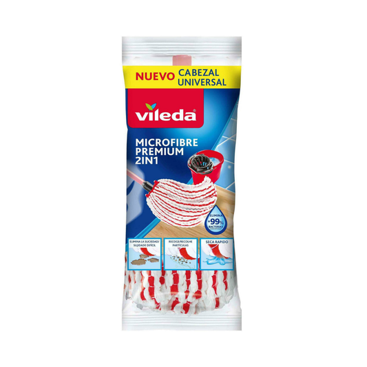 Vileda Recambio Fregona Microfibra Premium 2 en 1