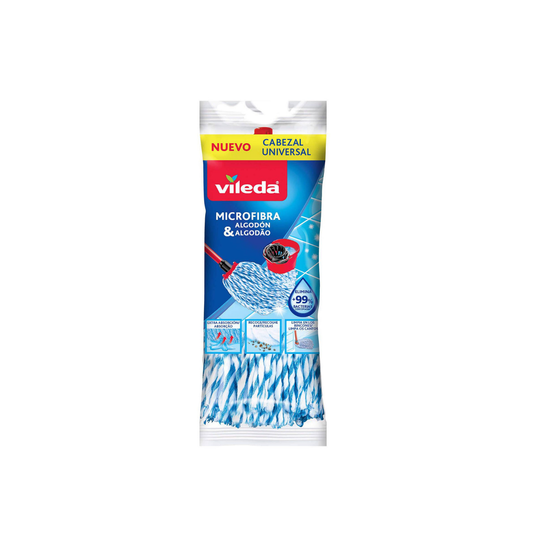 Vileda Recambio Fregona Microfibra y Algodón