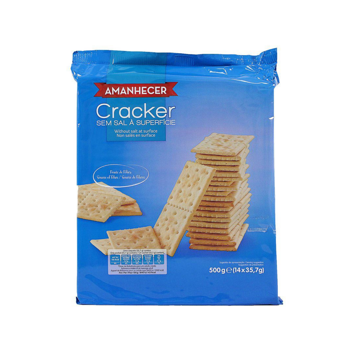 Amanhecer Bolachas Crackers sem Sal à Superfície 500 g