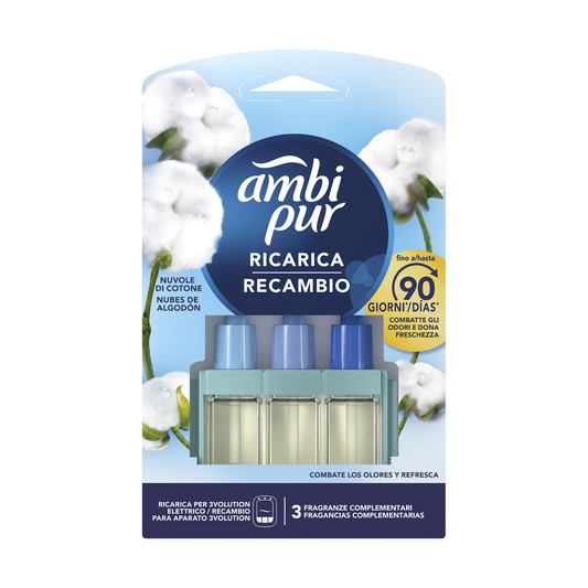 Ambi Pur 3 Volution Recarga Ambientador Eléctrico Nuvens de Algodão 20 ml