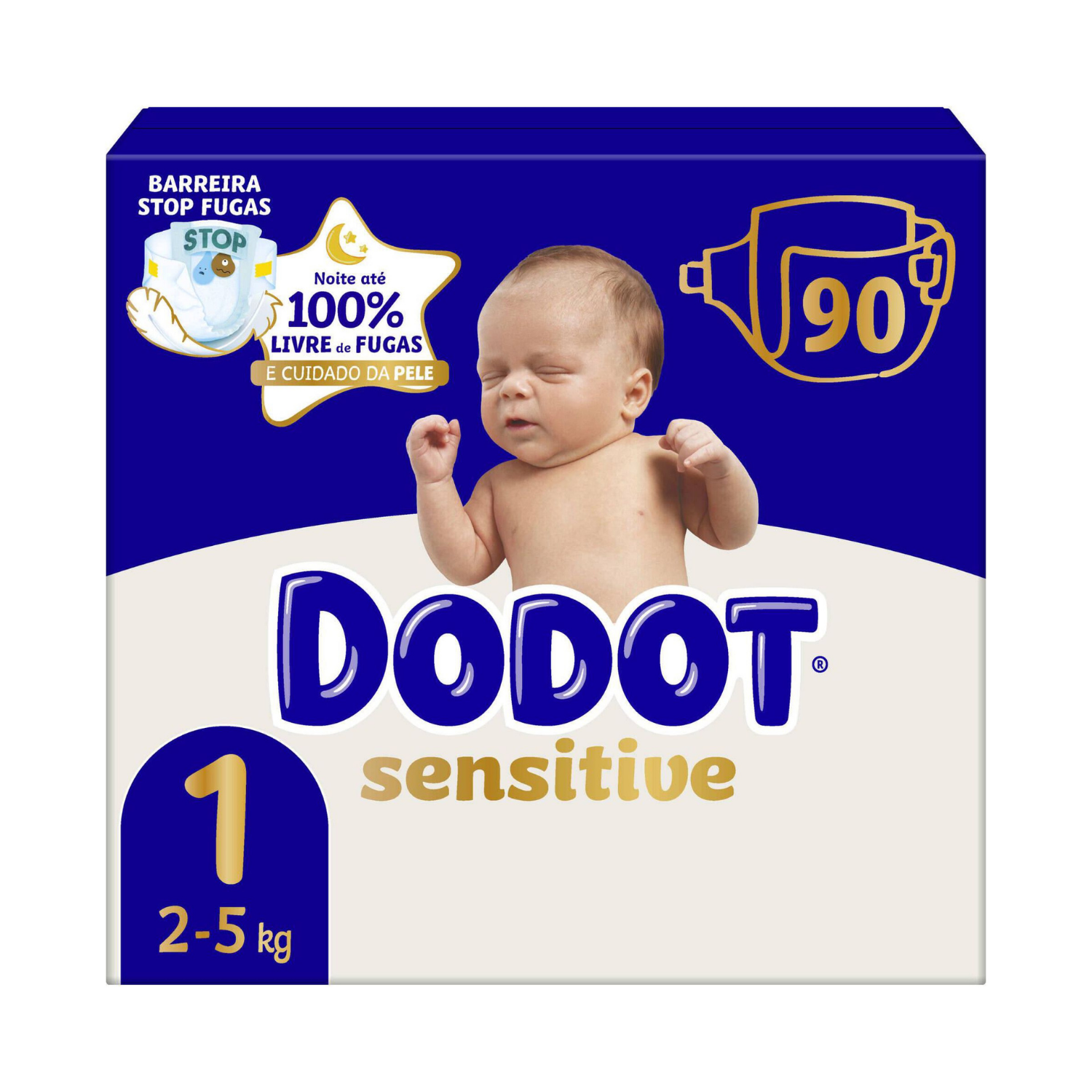 Dodot Sensitive Fraldas T1 2-5 kg 90 un