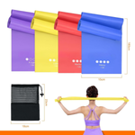 HKH Juego de 4 Bandas Elásticas para Fitness de 1,8M para Entrenar Fuerza, Yoga, Pilates