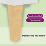 HKH Mesa de Centro em Derivados de em Madeira Brilhante - Branco