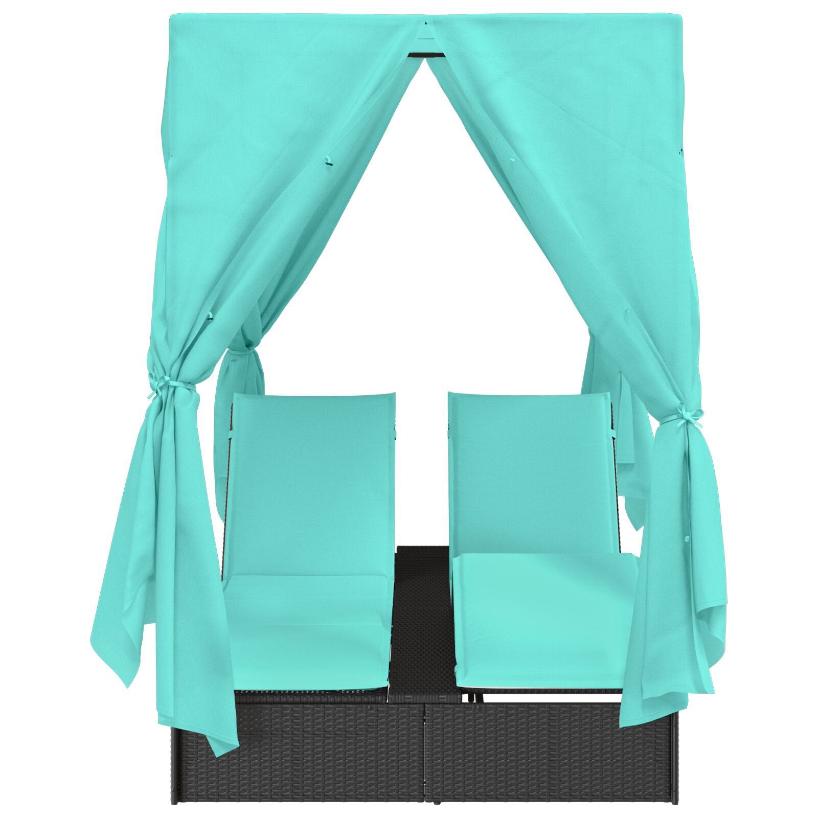 HKH Double Sun Lounger Conjunto De 2 E Turquesa - Preto