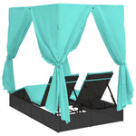 HKH Double Sun Lounger Conjunto De 2 E Turquesa - Preto