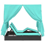 HKH Double Sun Lounger Conjunto De 2 E Turquesa - Preto