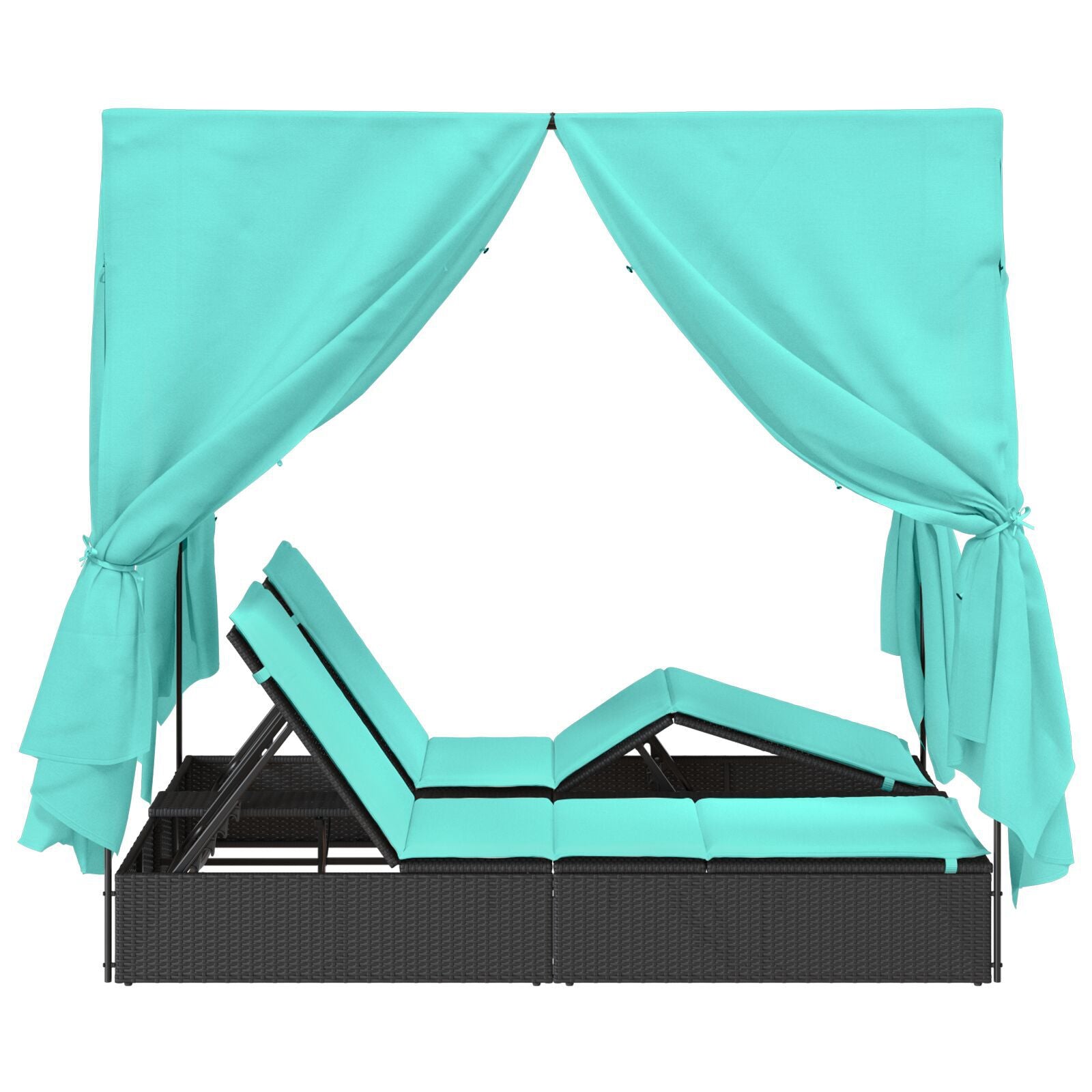 HKH Double Sun Lounger Conjunto De 2 E Turquesa - Preto