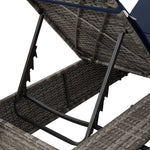 HKH Cama Dupla De Sol Conjunto De 2 Cinza E Azul-marinho Rattan - Cinzento