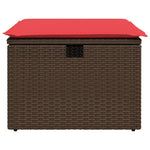 HKH Banco de Jardim com Almofadão 55x55x37 Cm Vime Pe Castanho - Marrom