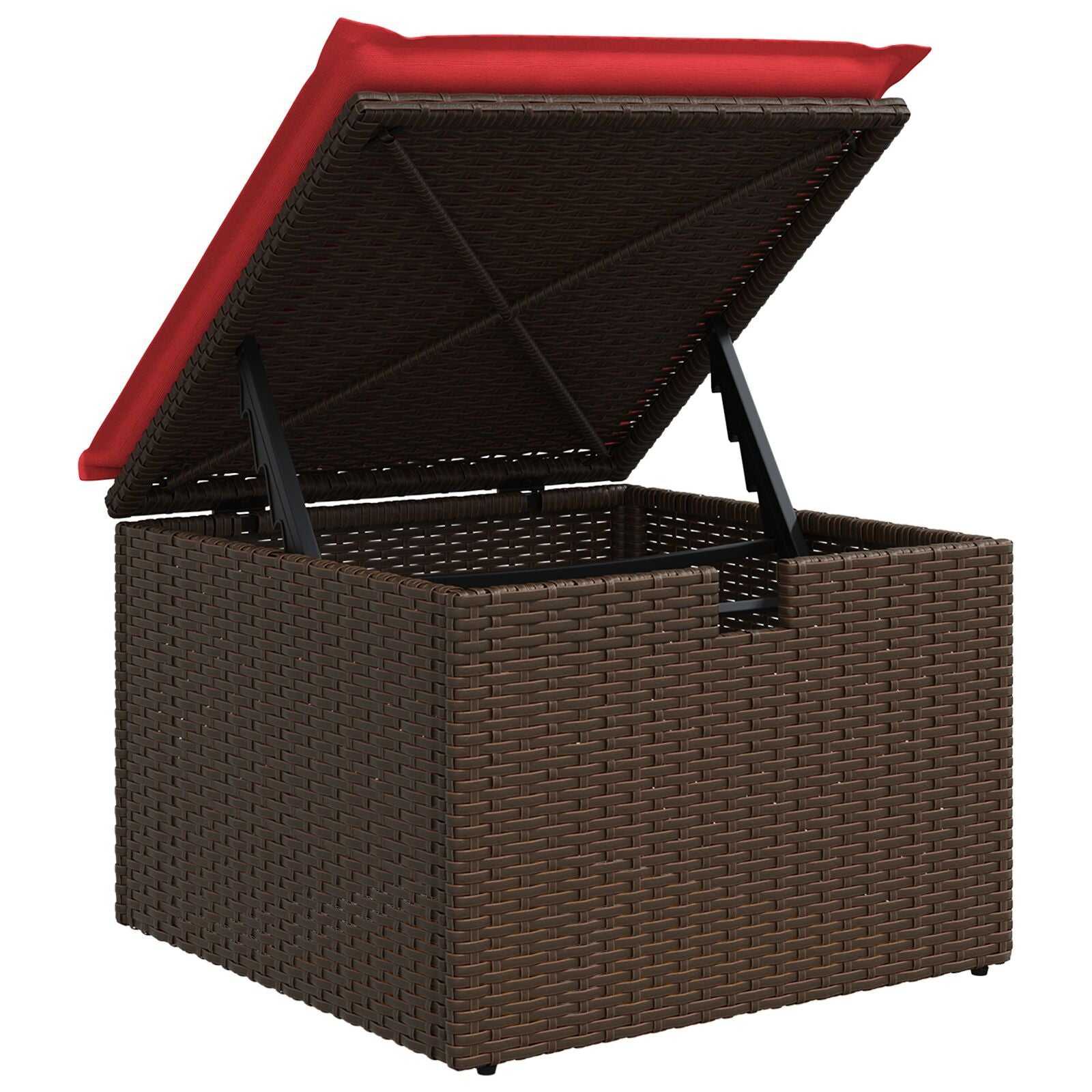 HKH Banco de Jardim com Almofadão 55x55x37 Cm Vime Pe Castanho - Marrom