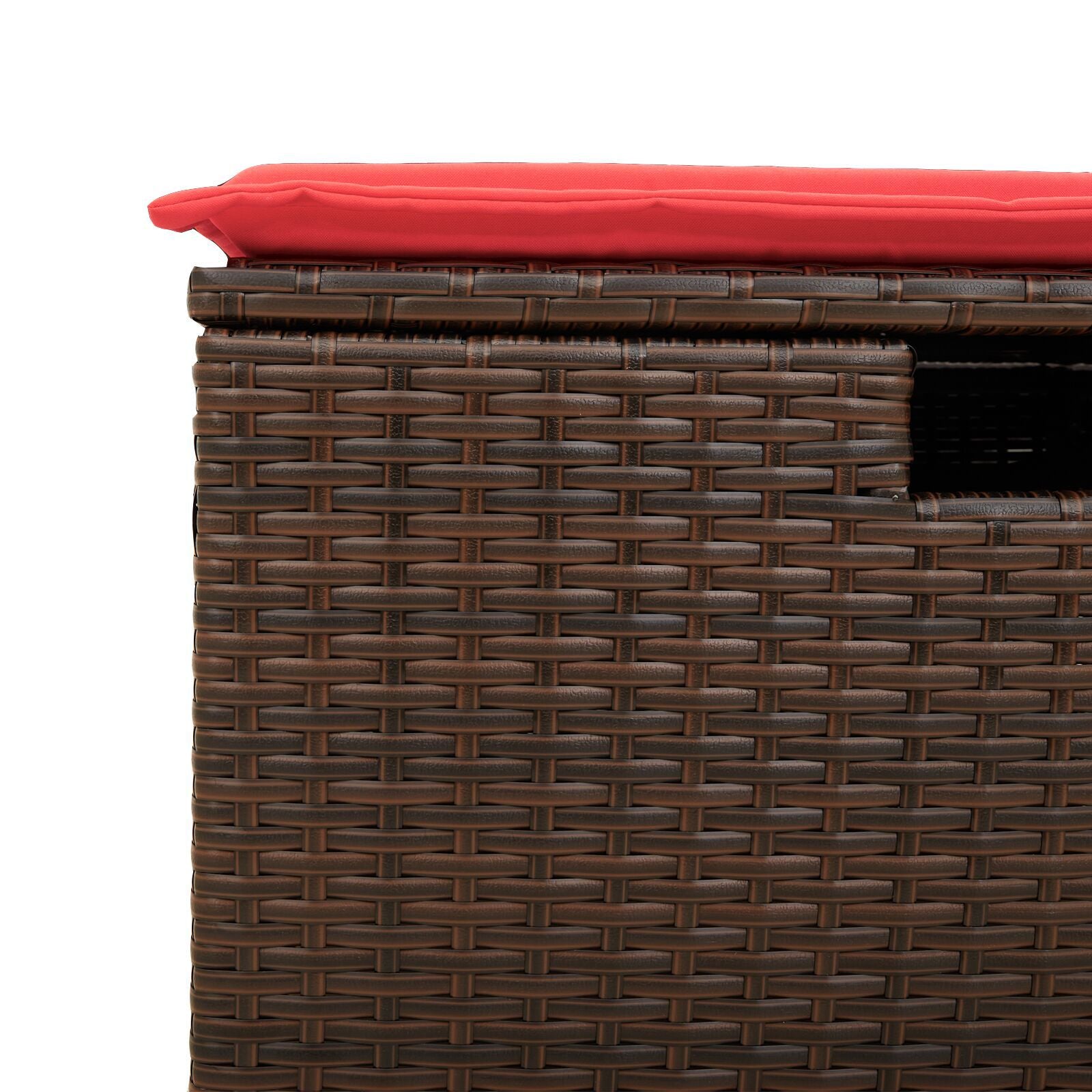 HKH Banco de Jardim com Almofadão 55x55x37 Cm Vime Pe Castanho - Marrom