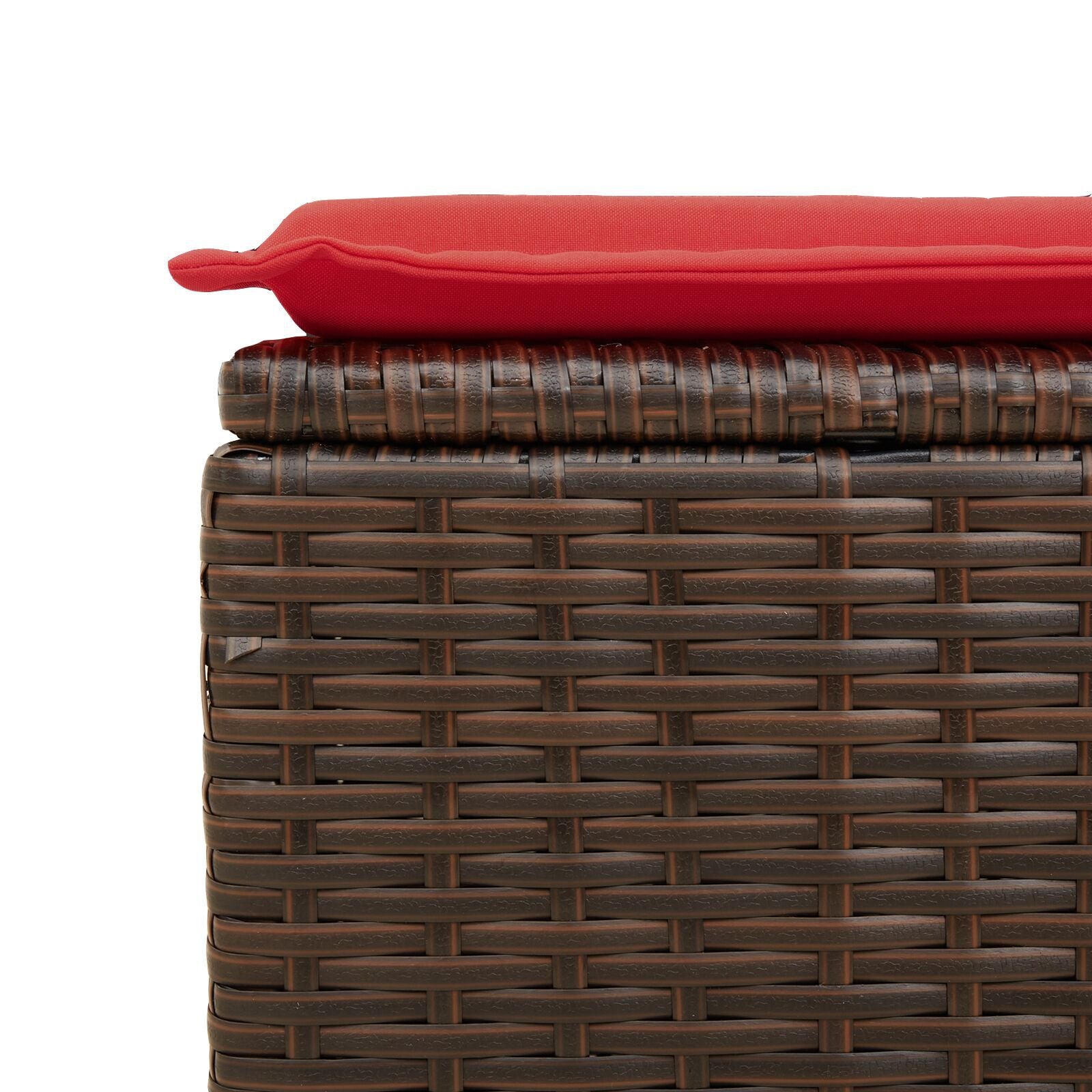 HKH Banco de Jardim com Almofadão 55x55x37 Cm Vime Pe Castanho - Marrom