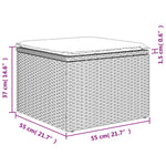 HKH Banco de Jardim com Almofadão 55x55x37 Cm Vime Pe Castanho - Marrom
