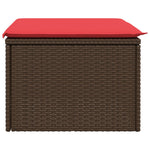 HKH Banco de Jardim com Almofadão 55x55x37 Cm Vime Pe Castanho - Marrom